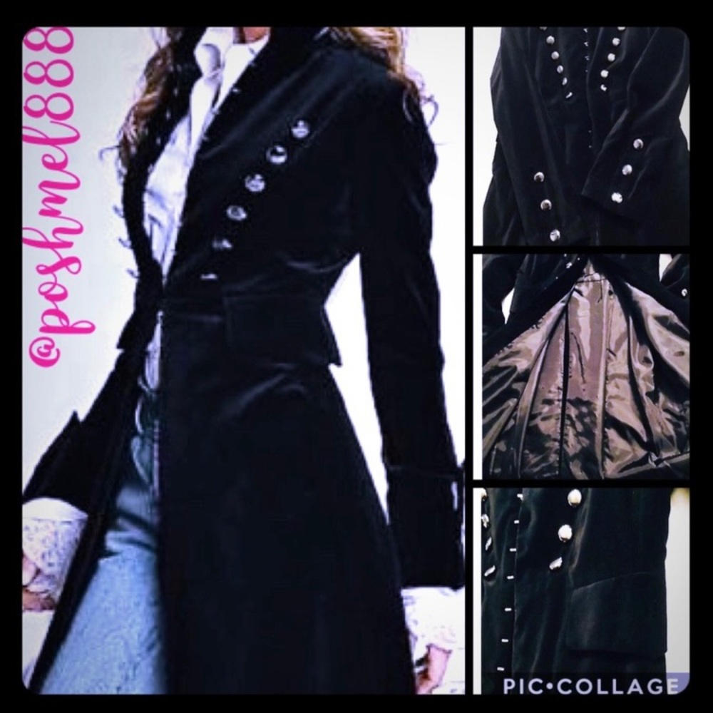 :: Pure Badass⚔️👑Rare Flawless Velvet Steampunk/Military Jacket Size: 18w - Picture 10 of 11